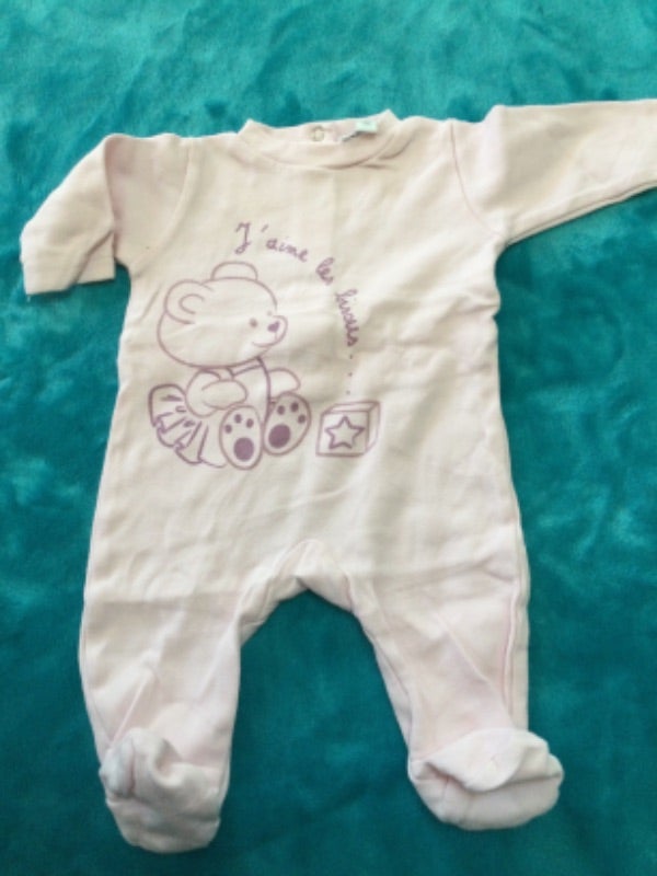 grenouillère  petit kimbaloo 1 mois neuve coton rose pale