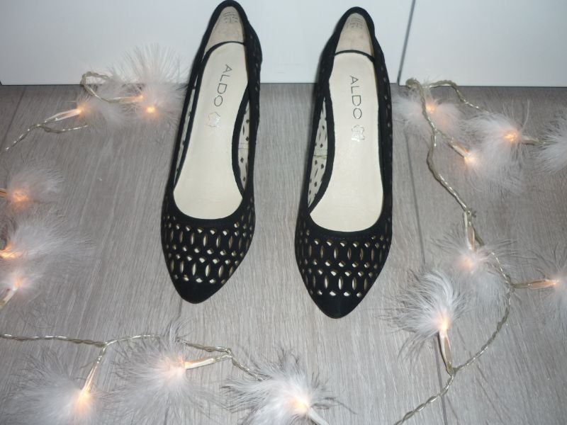 Escarpins à talons Jeraylian en cuir suédé noir talon 7 cm - Taille 36 ALDO NEUF