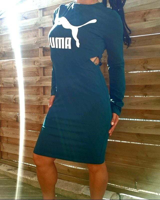 Robe Puma à découpes vert sapin