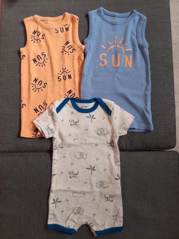 Lot de 3 barboteuses, 3mois