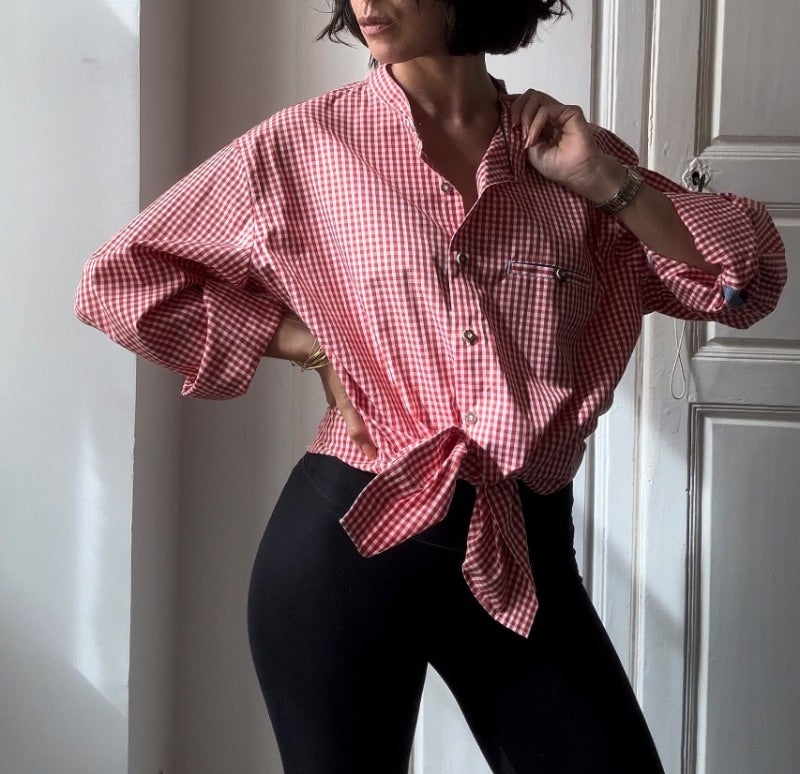 Chemise vichy rouge et blanche taille 43-44