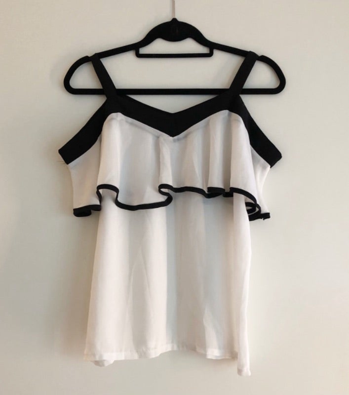 Top blanc et noir Shein