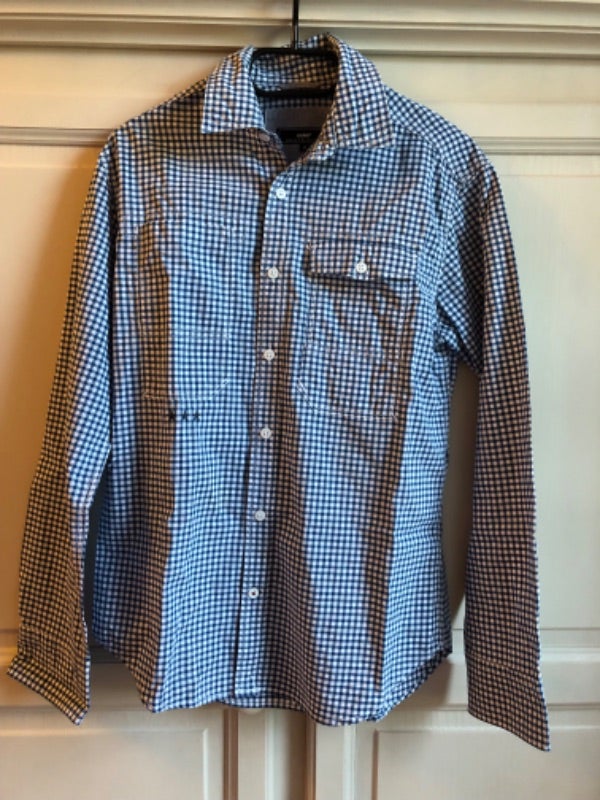 Chemise à carreaux bleues et blanc homme taille S