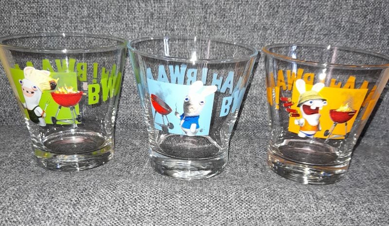Lot de 3 verres lapin cretin