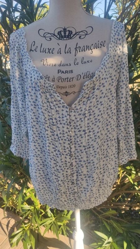 Blouse coton blanche/ papillon It Hippie taille 38