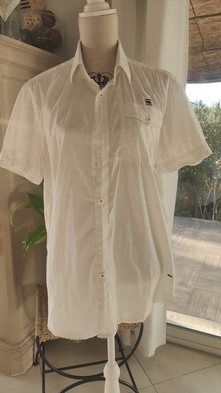 Chemise blanche en coton taille XL G-star
