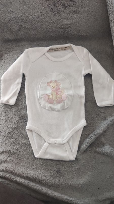 Body blanc avec motif 3 mois fabrication artisanale