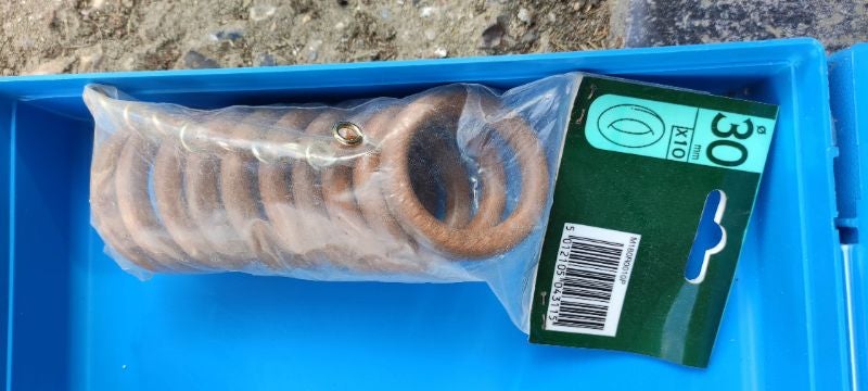 anneaux bois pour tringle à rideaux