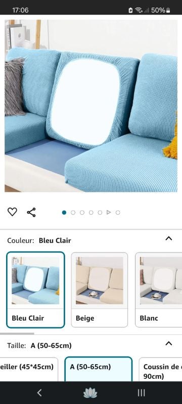 Housse d'assise canapé