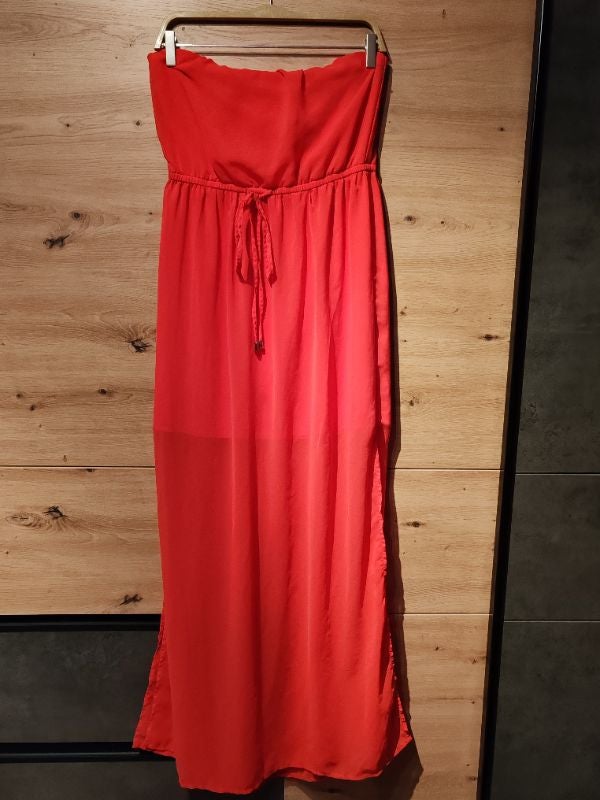 Robe longue bustier rouge
