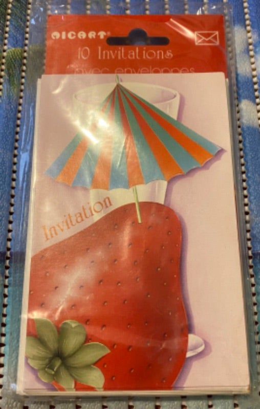 10 invitations avec enveloppe