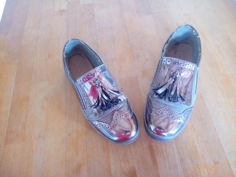 mocassins argentés 37
