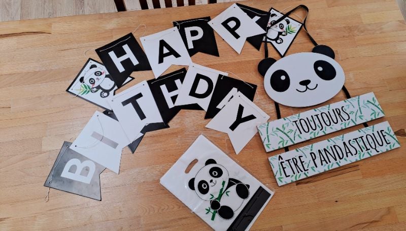 Lot décoration anniversaire thème panda