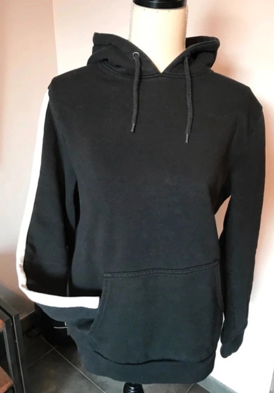 pull sweat capuche Gémo S 36 noir S très agréable TBE