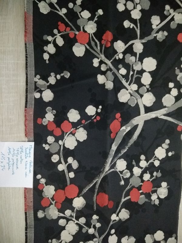 Coupon de tissu  Marque Belinac Modèle Nara noir