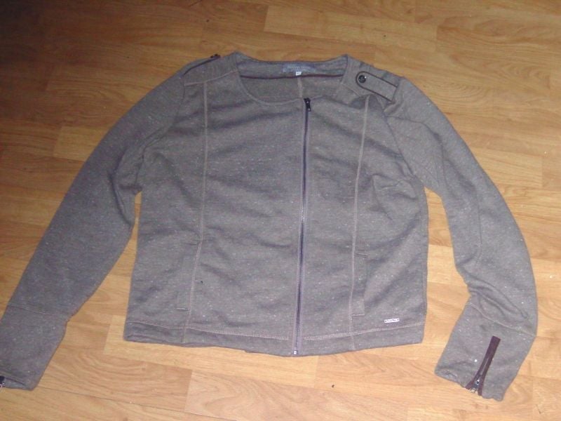 Veste sweat BANANA MOON marron grisé zippé taille 40 TBE