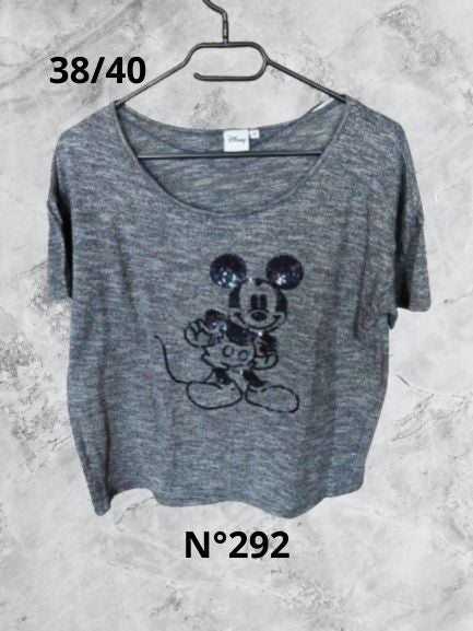 N°292 T-shirt gris Mickey T38/40. Disney.