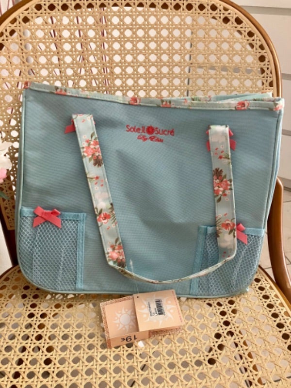Grand sac bleu lagon et rose Soleil Sucré 🦋
