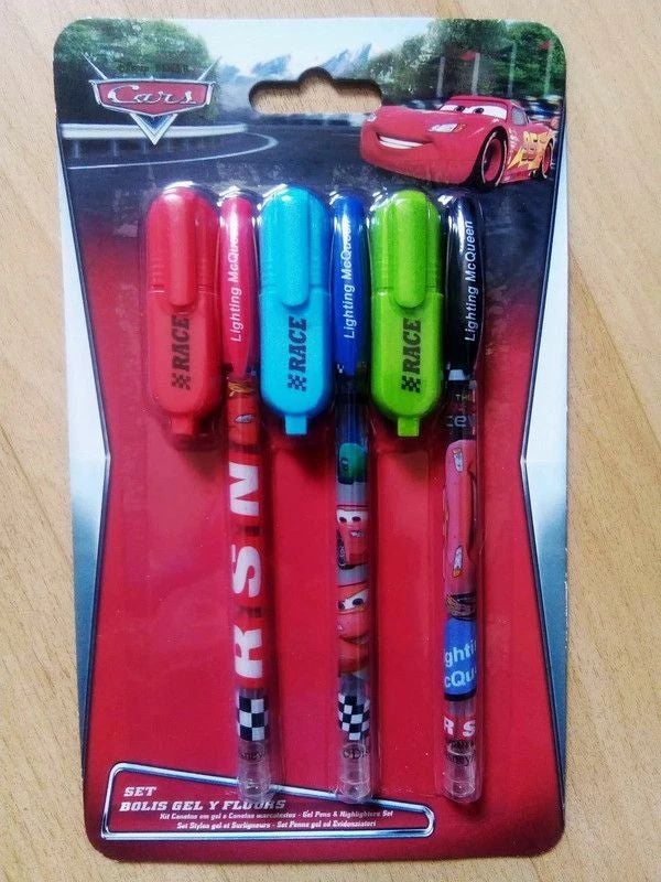 lot stylo, surligneur, cars