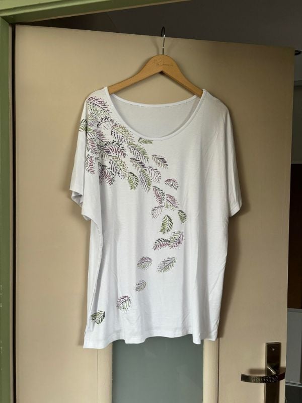 t shirt blanc fleuri