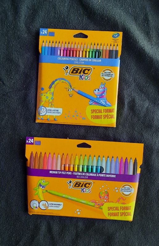Crayons et feutres bic