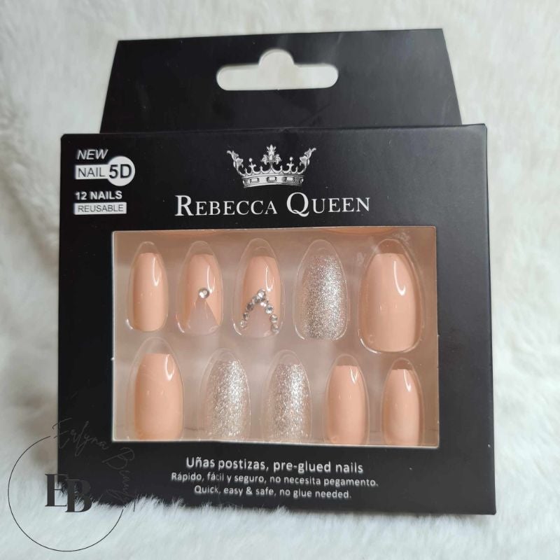 Faux Ongles pêche diamants