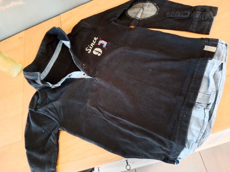 Polo manches longues noir