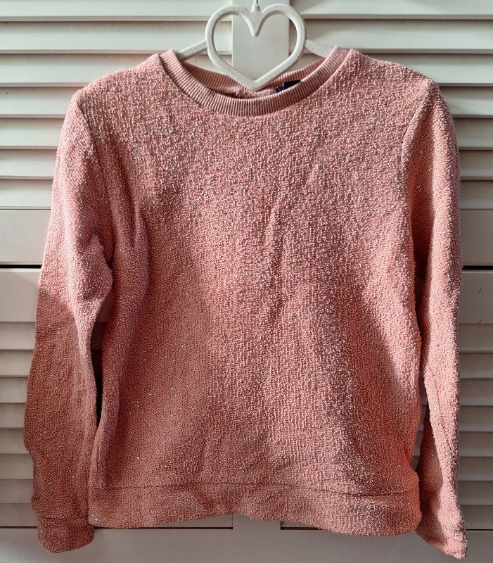 Pull rose et argenté Kiabi boutonnage dos - 6 ans