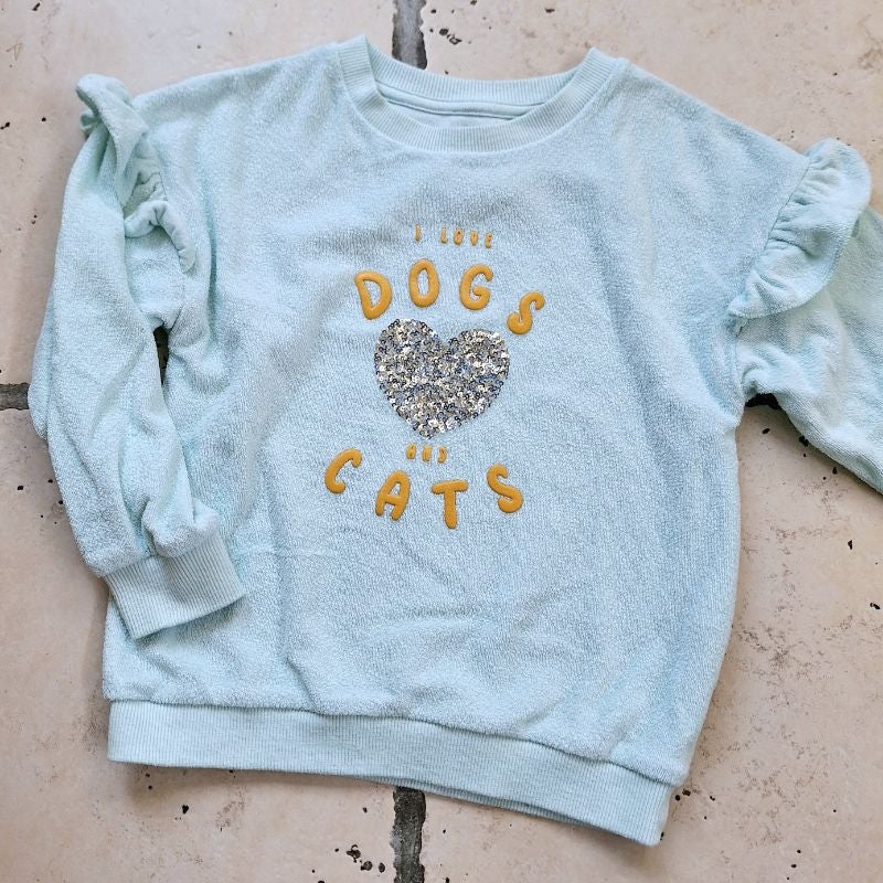 Sweat vert pastel Kiabi motifs - 5 ans