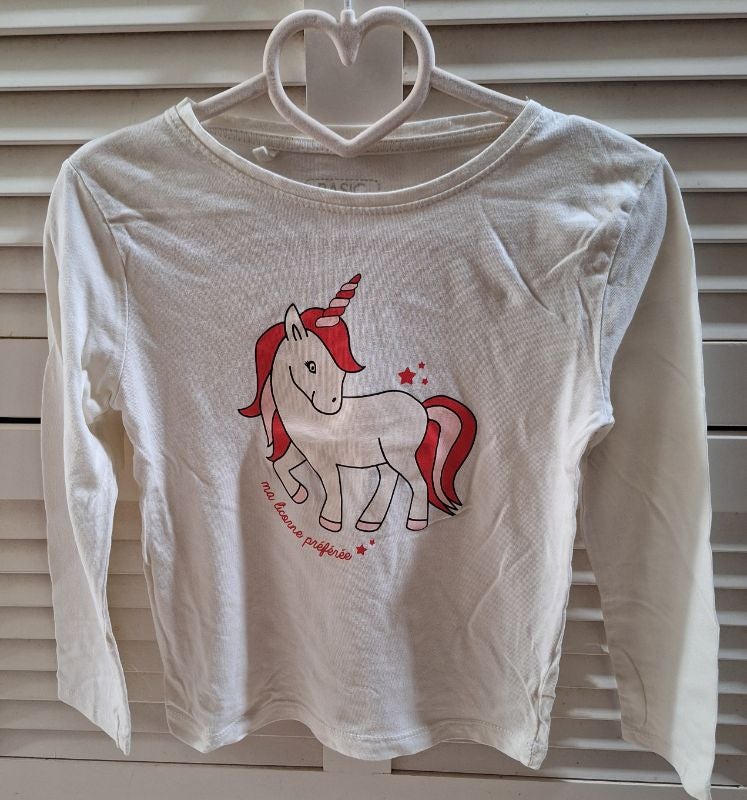 Haut blanc FPC licorne - 5 ans neuf