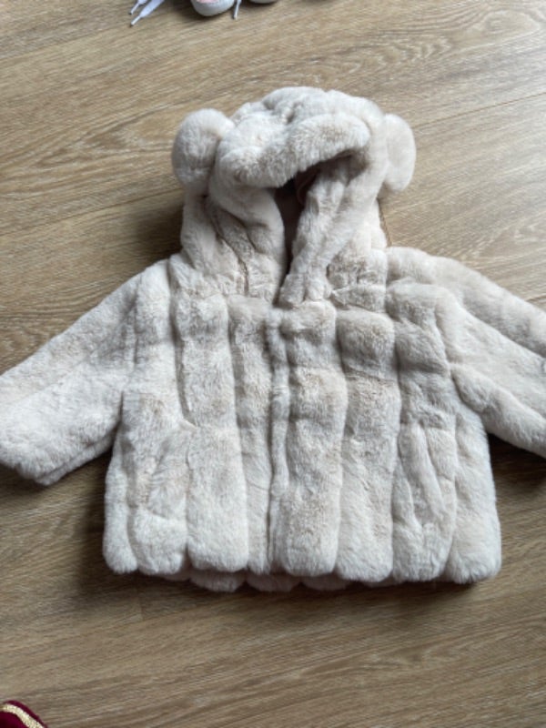 Manteau fourrure beige