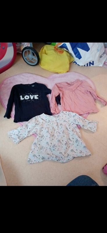 Lot t-shirts manches longues 2 ans