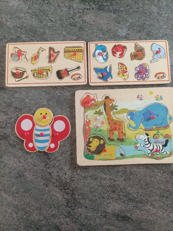 Lot de 4 puzzle en bois 1er âge