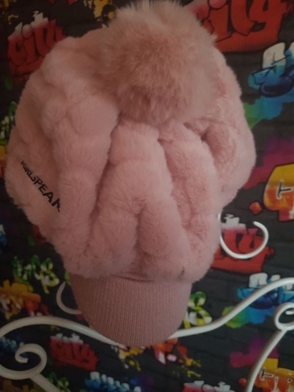 Bonnet casquette pompon fourré Girlspeak neuf