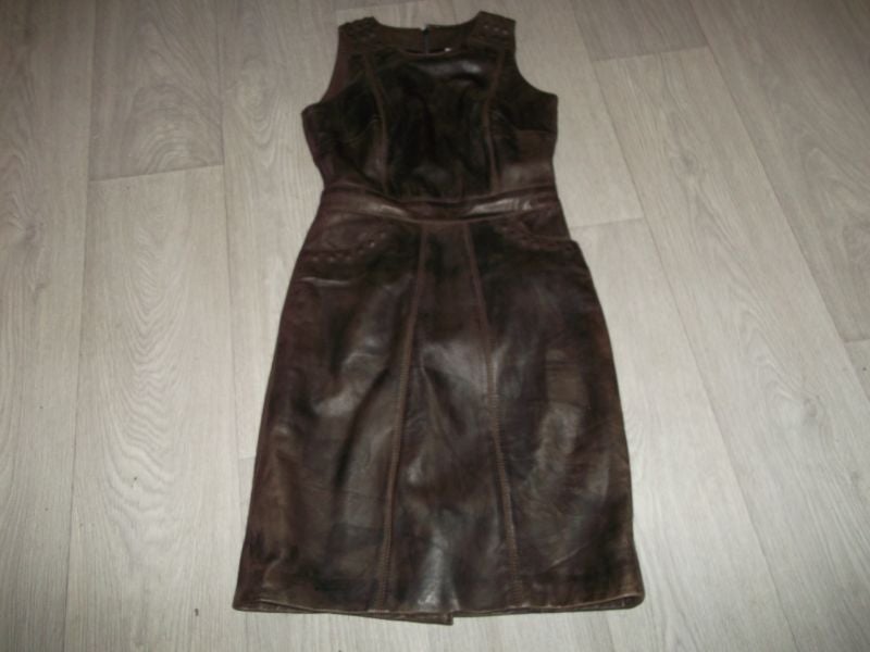 Robe CAMAIEU cuir marron vieilli taille 38 TBE