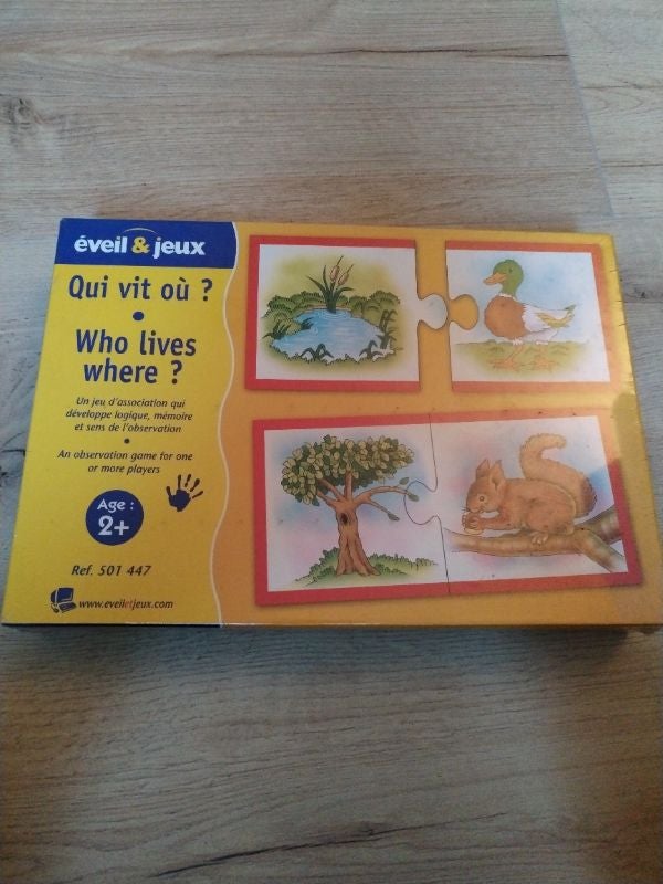 Jeu de société Qui vit où ?