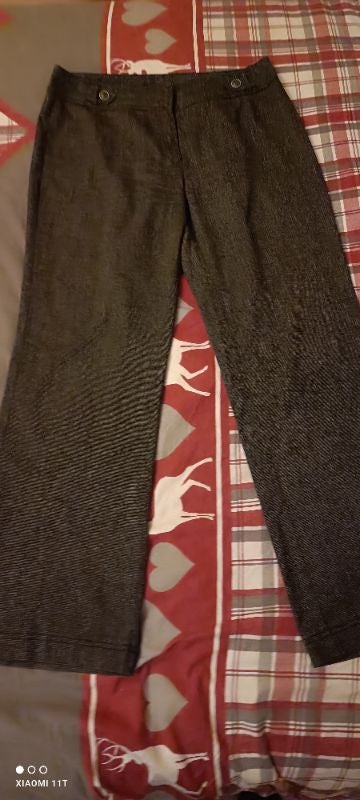 Pantalon habillé noir chiné