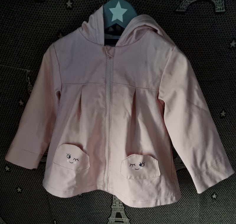 Manteau imperméable rose 18mois