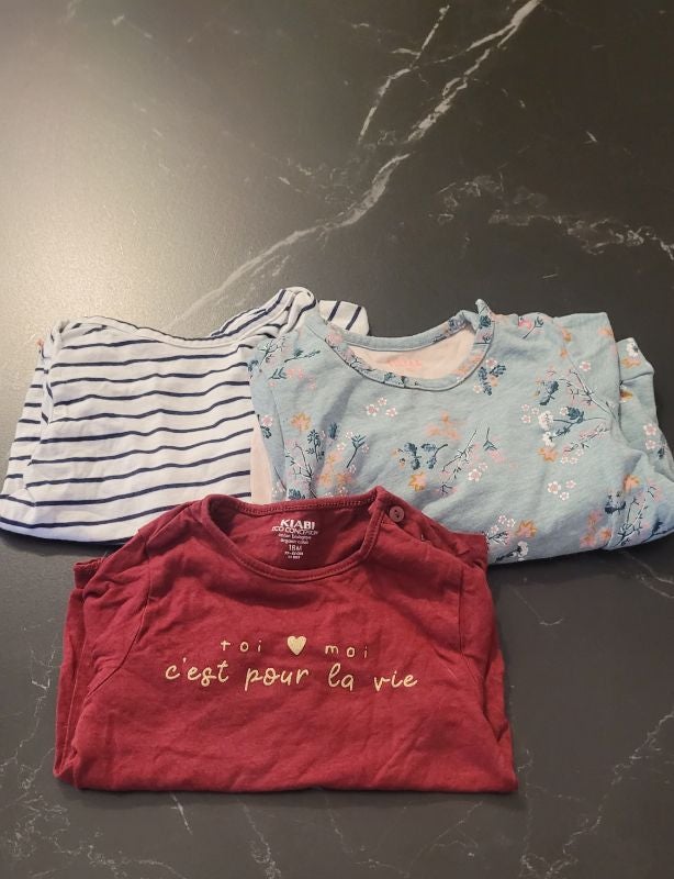 Lot de t-shirt ML 18 mois