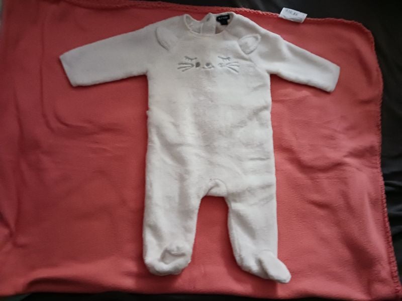 Pyjama blanc polaire kiabi 3 mois