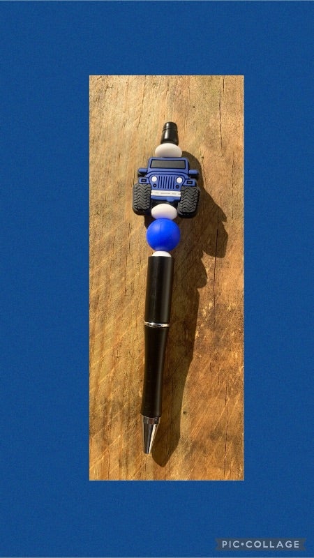 Stylo personnalisé thème voiture 🚗 avec des perles en silicone