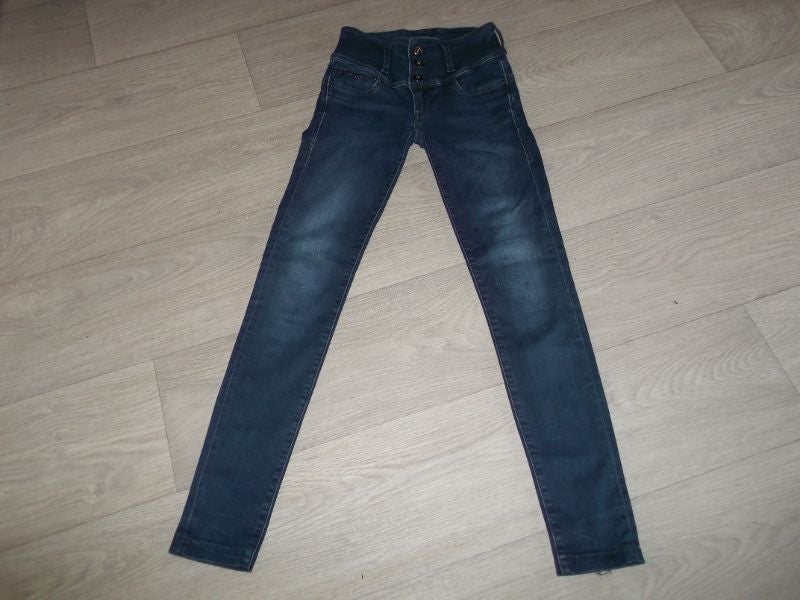 Jean SALSA bleu foncé délavé par endroits strass taille 34 EUR TBE