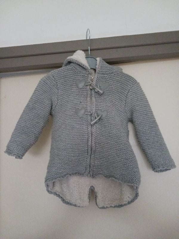 Gilet polaire gris et blanc 12 mois