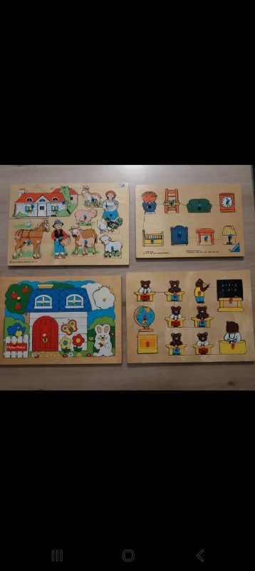 Lot puzzles bois pour bébé