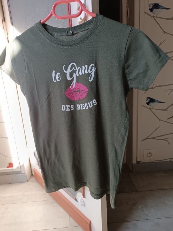 T-shirt kaki le Gang des bisous Taille XS