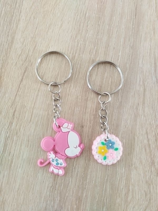 Lot X2 porte-clés Minnie/fleur