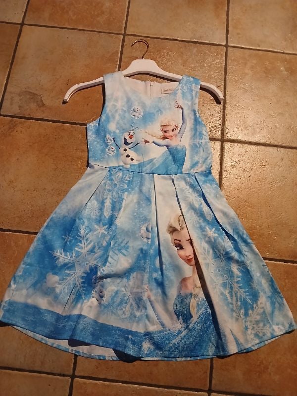 Robe reine des neiges bleu 10 ans