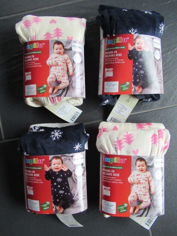 4 pyjamas fille 2 pièces 1 / 2 ans (12 / 24 mois) neufs