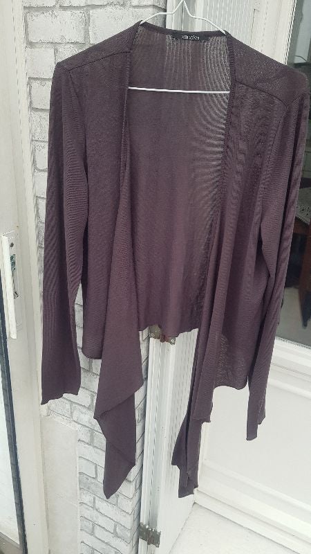 gilet marron manches longues à nouer