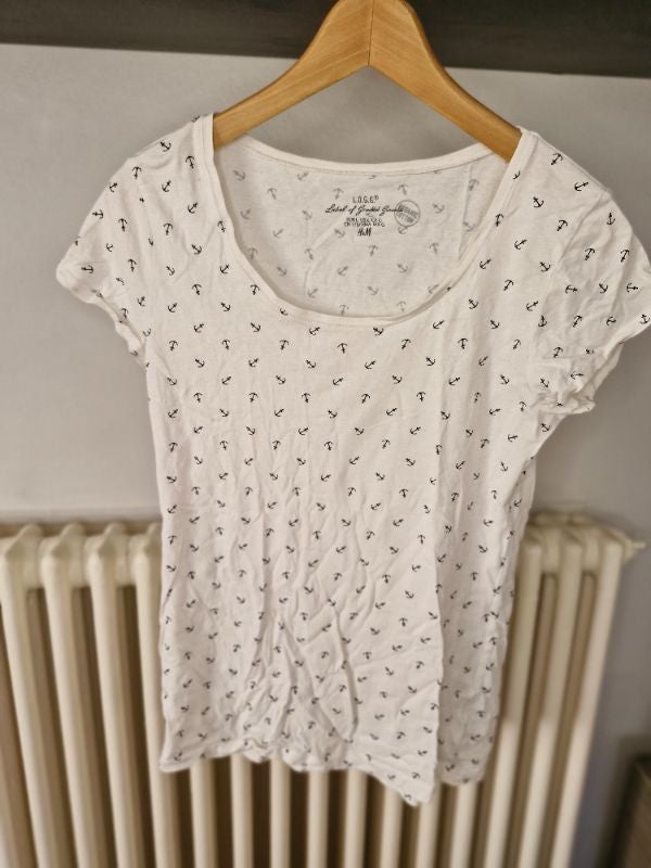 Tee-shirt manches courtes blanc ancre